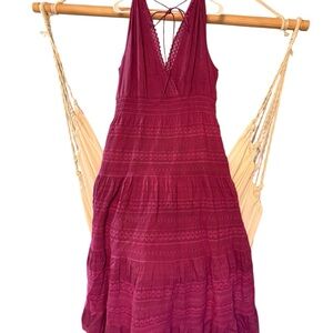Bohemian Prarie style Lace Dress Purple Fuschia Purple Size Large